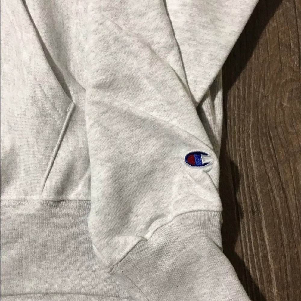 LAST CHANCE SALE BUNDLE TO SAVE! Grey Champion Reverse Weave Hoodie 2 logos NEW - Picture 3 of 6